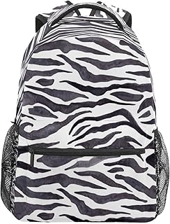 Mochila escolar para meninos e meninas, estampa de zebra, textura de superfície, bolsa de ombro para estudantes, bolsa de ombro para meninos e meninas, leve, durável, bolsa de viagem para trilhas, acampamento, mochila de dia