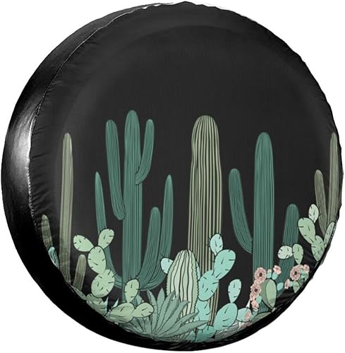 Miniatura 1 de Green Cactus - Funda de neumático de repuesto para neumáticos, a prueba de polvo, para remolque, caravana, SUV y muchos vehículos, 15 pulgadas