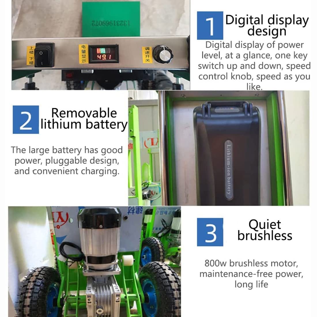 Carrello saliscale elettrico 200 kg di capacità di risparmio di manodopera, carrello con motore brushless da 800 W, batteria rimovibile - scale su e giù