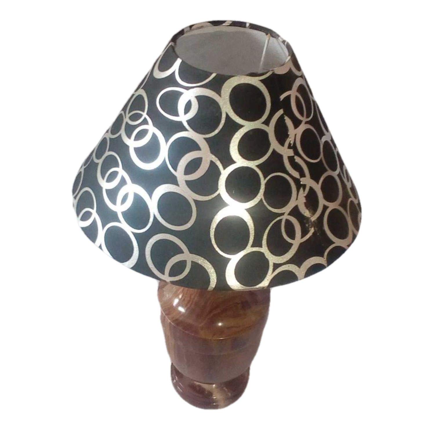 Lampe de table vintage en marbre onyx et laiton, grande