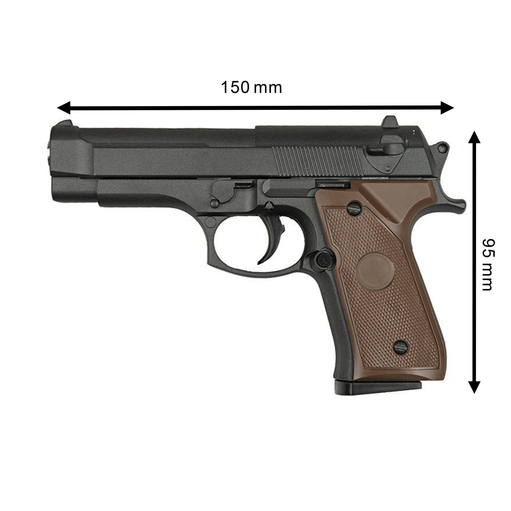 Airsoft Pistol- Galaxy G22 -Modello a Molla -Colore: Nero -Materiale: plastica ABS e Metallo -Wattaggio 0,2 Joule
