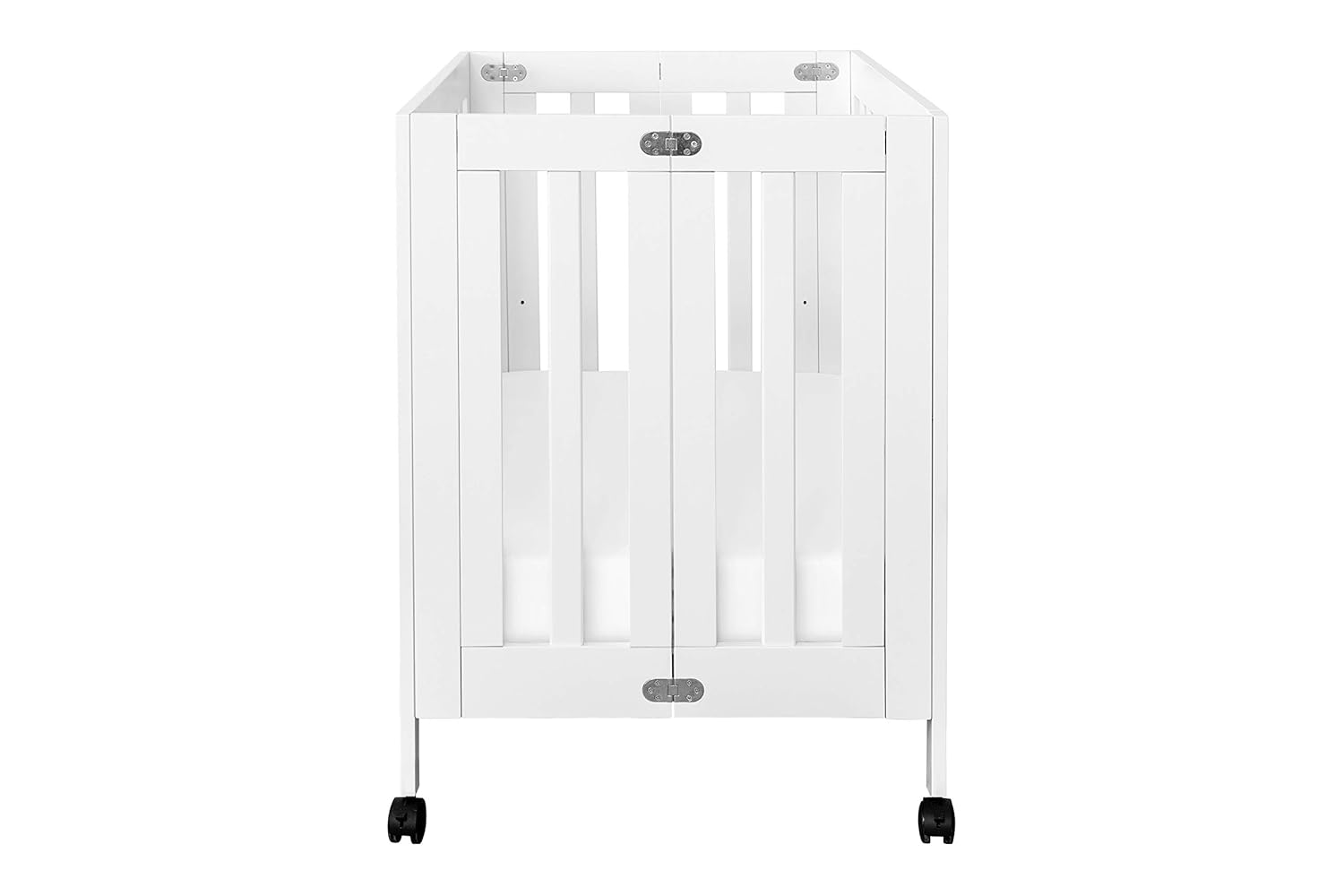 Babyletto Origami Mini cuna portátil plegable con ruedas en blanco 2