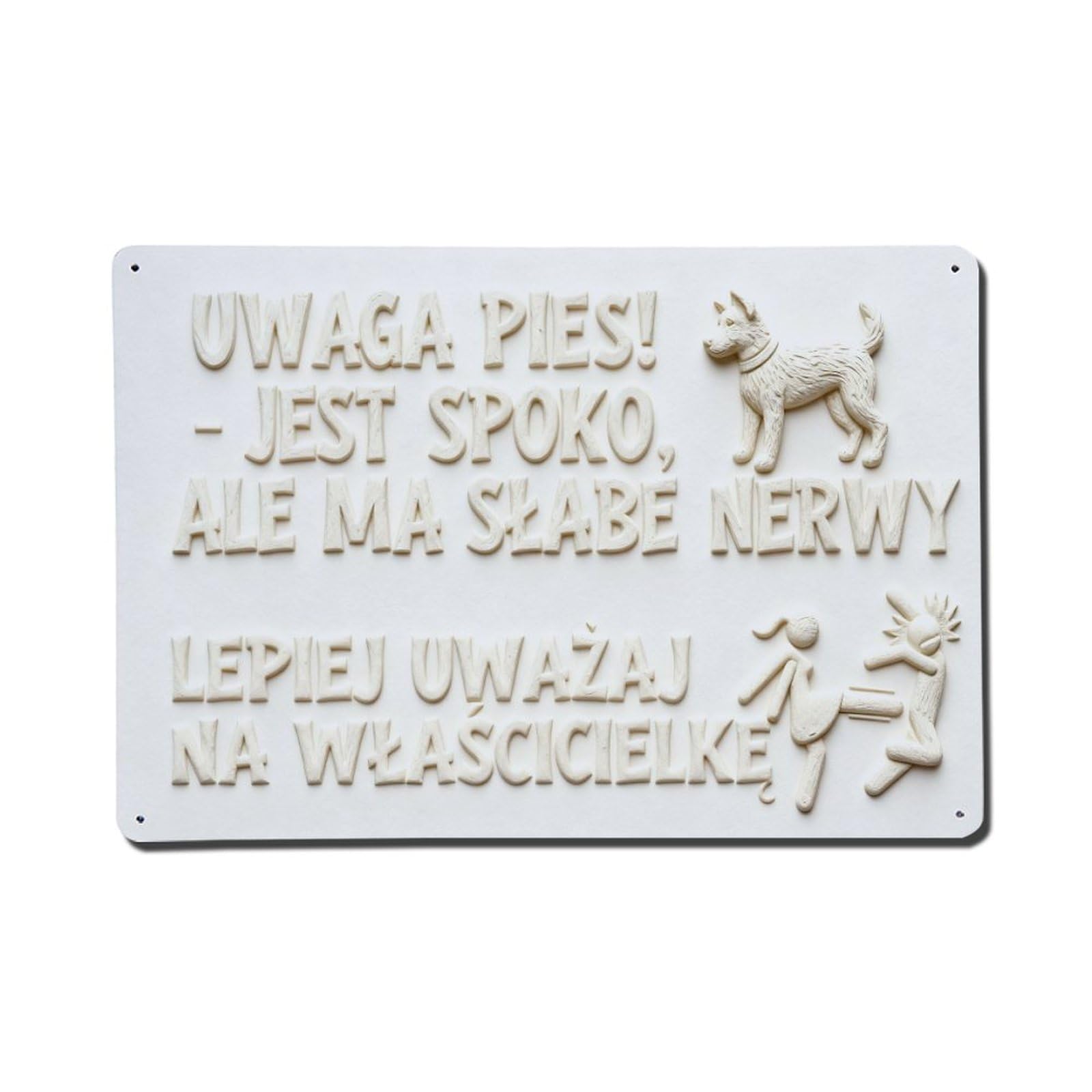 Attention, The Dog Is Cool But Has Weak Nerves, Better Watch Out for The Owner Metal Tin Sign Plaque