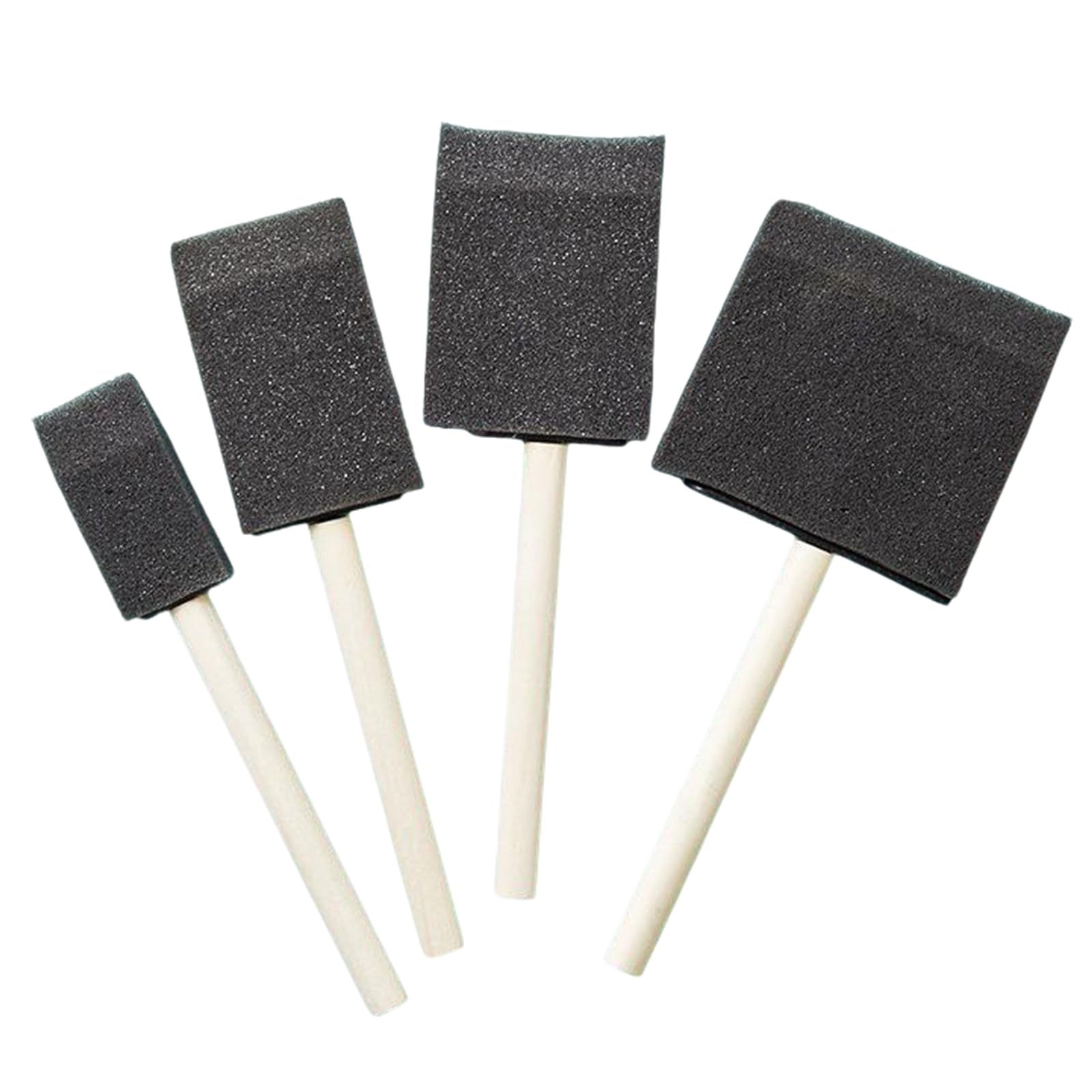 Heizhu Black 4 Pcs Foam Brushes, Paint Sponges, Sponge Brush, Sponge Paint Brushes, Foam Paint Brushes For Applying Dye, Paint, Stain, Varnish And Oil To Wood