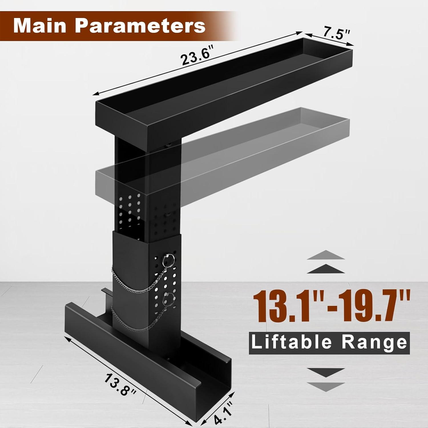 RYFT Heavy Duty Ladder Extender Pro, High Strength Ladder Extension, Ladder Leveler 13.1"-19.7" Adjustable Height Range Ladder Extender for Single and Extension Ladders