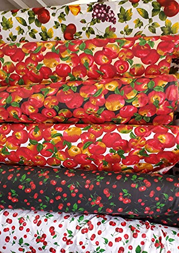 Premium Polycotton Apple Print Fabric - 58" Wide, Versatile for Quilting, Apparel, and Home Decor - Sold by the Yard in Crisp White 3 Premium Polycotton Apple Print Fabric - 58" Wide, Versatile for Quilting, Apparel, and Home Decor - Sold by the Yard in Crisp White - Image 2