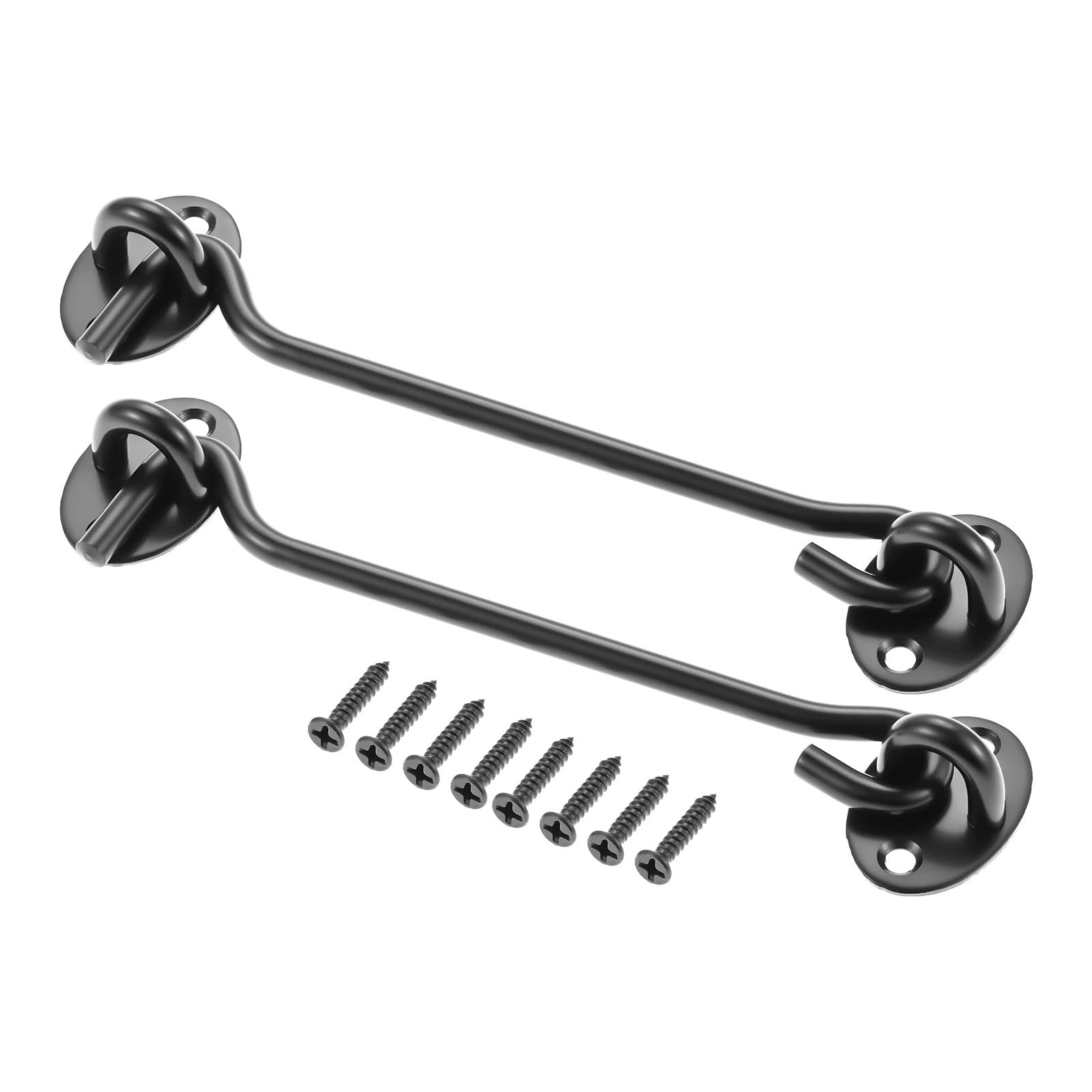 Liozdmd 6Inch Home Furnishings 2Pcs 3-1 Window Cabin Hooks And Eye Latch Lock For Patio Doors Shed Gate Catch Silent Holder Stainless Steel With Screws(6Inch)