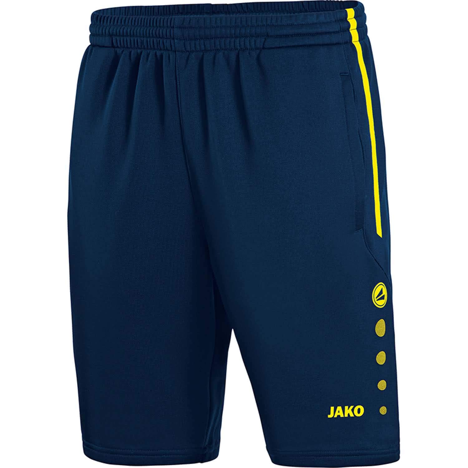 JAKO Children's Active Training Shorts, Children's, 8595, marine/Neongelb, 140 (EU)