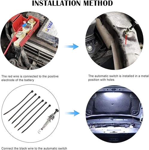 Miniatura 3 de Kit de luces LED de trabajo para automóvil, luces de inspección de trabajo de 12 V debajo del capó, kit de luces de trabajo automáticas de