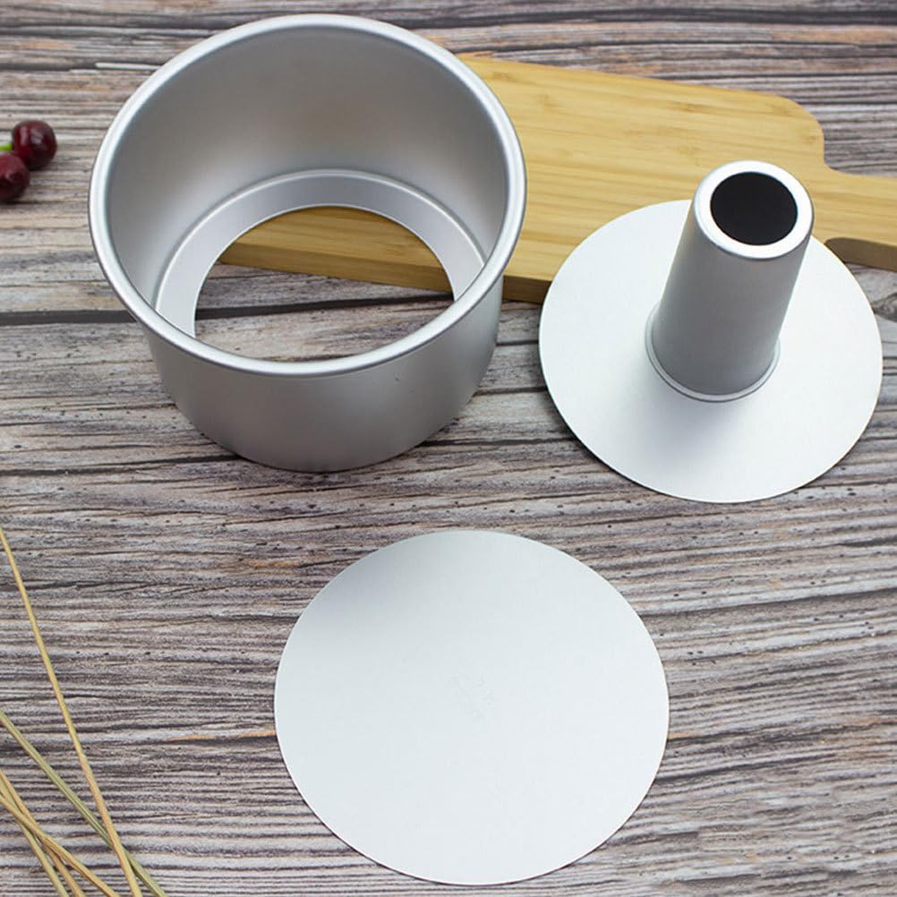 IMIKEYA Kuchenform 22cm Angel Food Cake Backform aus Aluminiumlegierung Round Cake Pan mit Abnehmbarem Boden Chiffon Kuchen Backform Donut für Backen