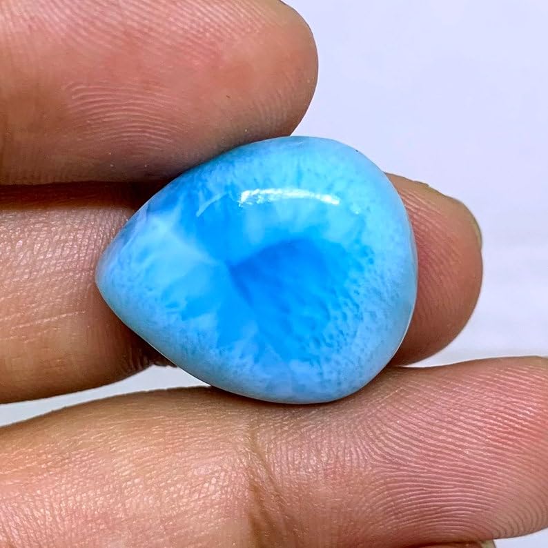 Larimar pour bague et pendentif cabochon poire naturelle 32mm - 3