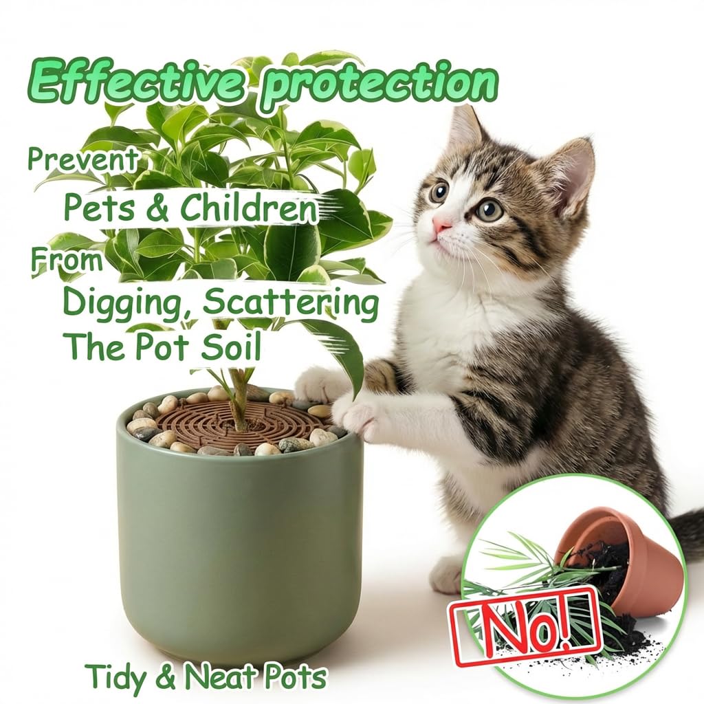 Amazon.com : AVMDOM Plant Pot Cover, 3 Pack Plant Pot Protector from Cats  Indoor, Cat Proof Indoor Plant Protector, Round Plant Pot Covers to Keep  Cats Out, Cuttable Mesh with Stakes, 11.8