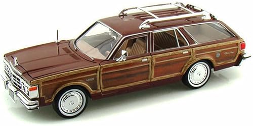 Chrysler Lebaron Town Country Wagon 1979 rojo con revestimiento Woodie Motormax 73331 - Coche modelo fundido a presión a escala 124
