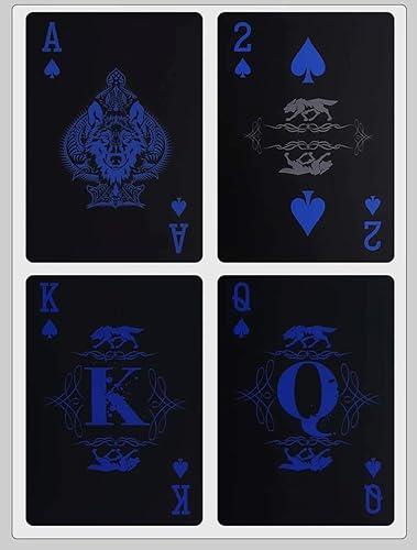 Miniatura 2 de Blue Wolf - Cartas de póquer impermeables con plástico flexible de PVC, baraja de póquer novedosa para niños y adultos, barajas de cartas para