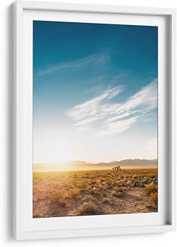Canvas Lab | Nevada Desert Sunrise by Bethany Young | 19 x 29 in | Fine Art Framed Print, Frame Color White, With Mat | Scenery, Travel, Nature, Western, Americana, Desert scenery, United States