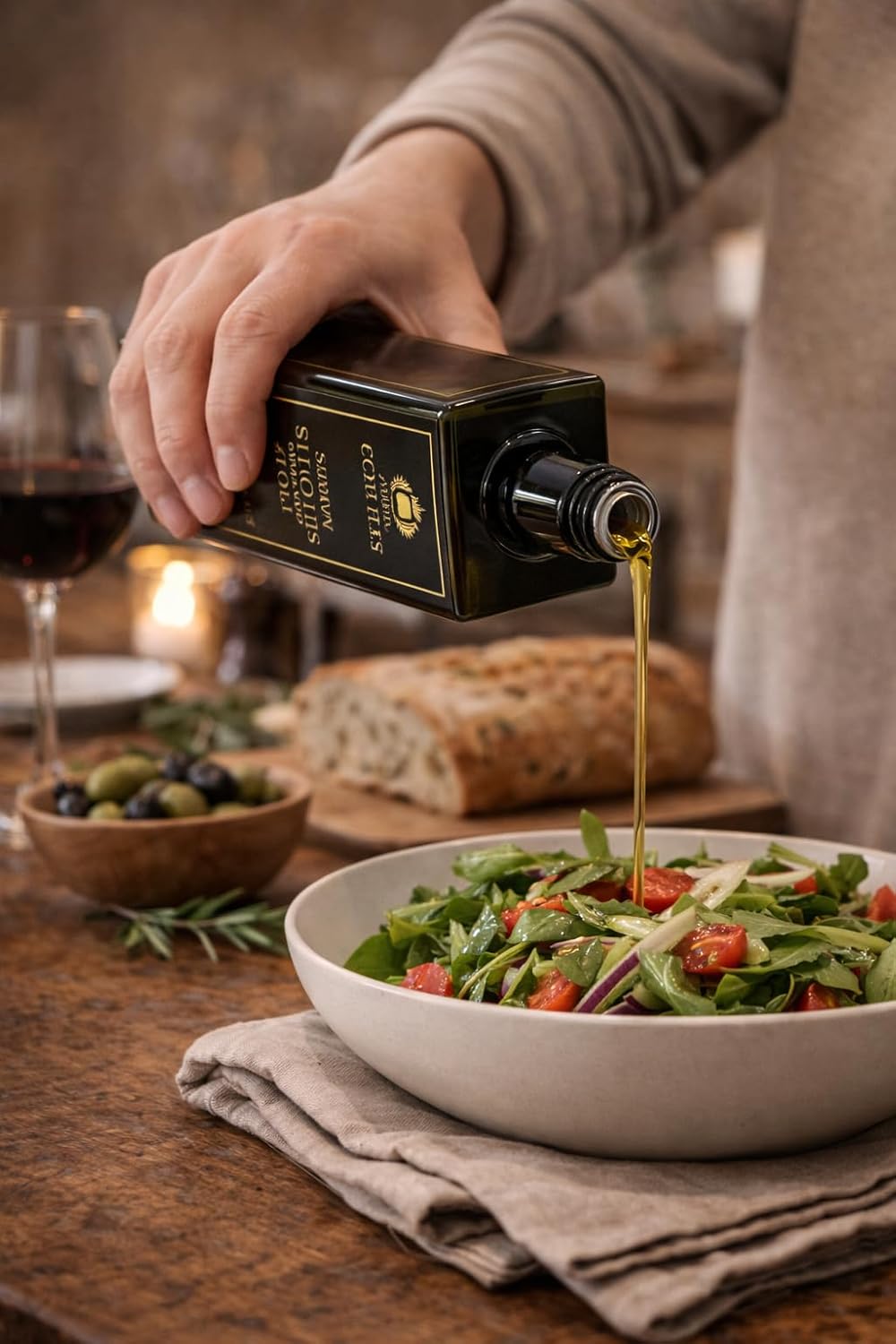 Oleum Comitis - Extra Virgin Olive Oil 100% Italian Cold Pressed - Premium Line - 6 x 500 ml (16.9 fl oz) Bottles