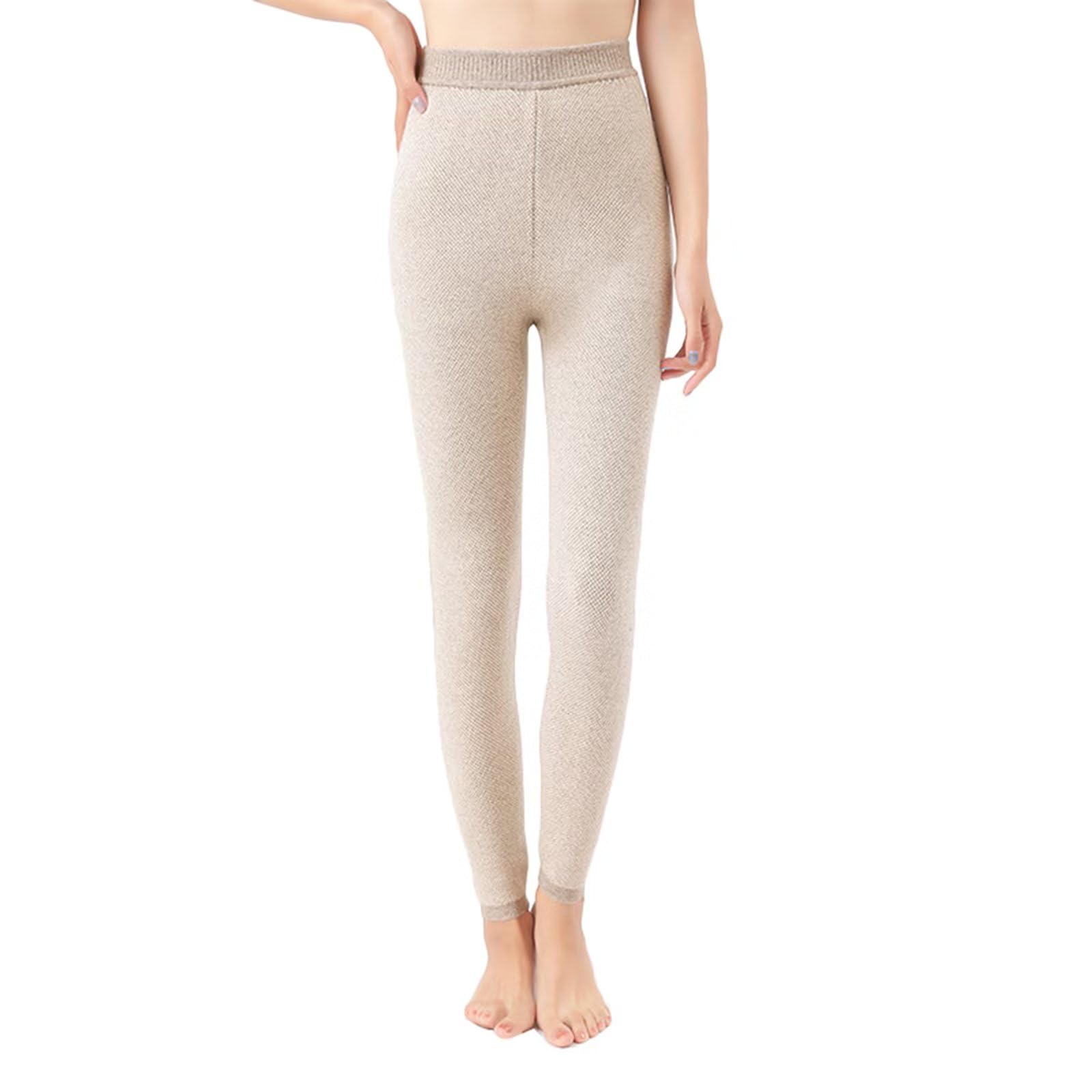 HNVAVQ Women's Thermal Baselayer Pants,Women's Thermal Pants,100% Cashmere Underwear Bottoms Winter Legging for Walking Skiing