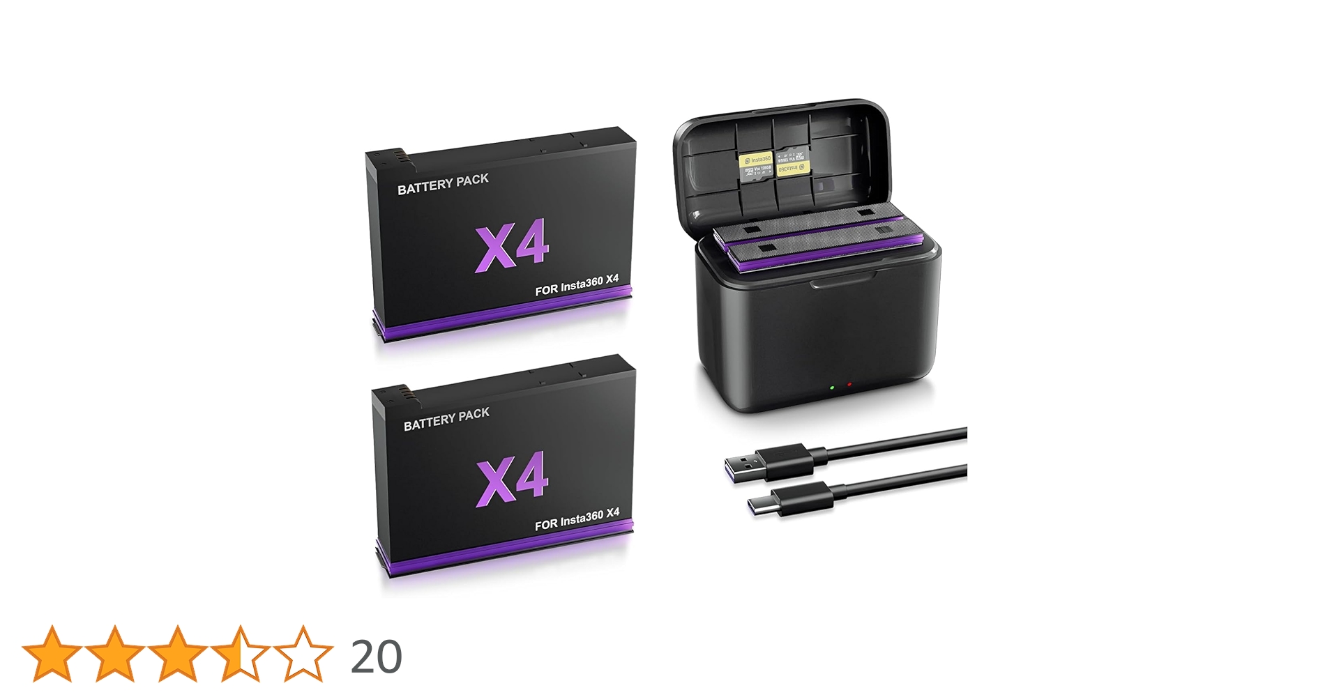 Amazon | 【新アップグレード版】Insta360 X4 バッテリーセット