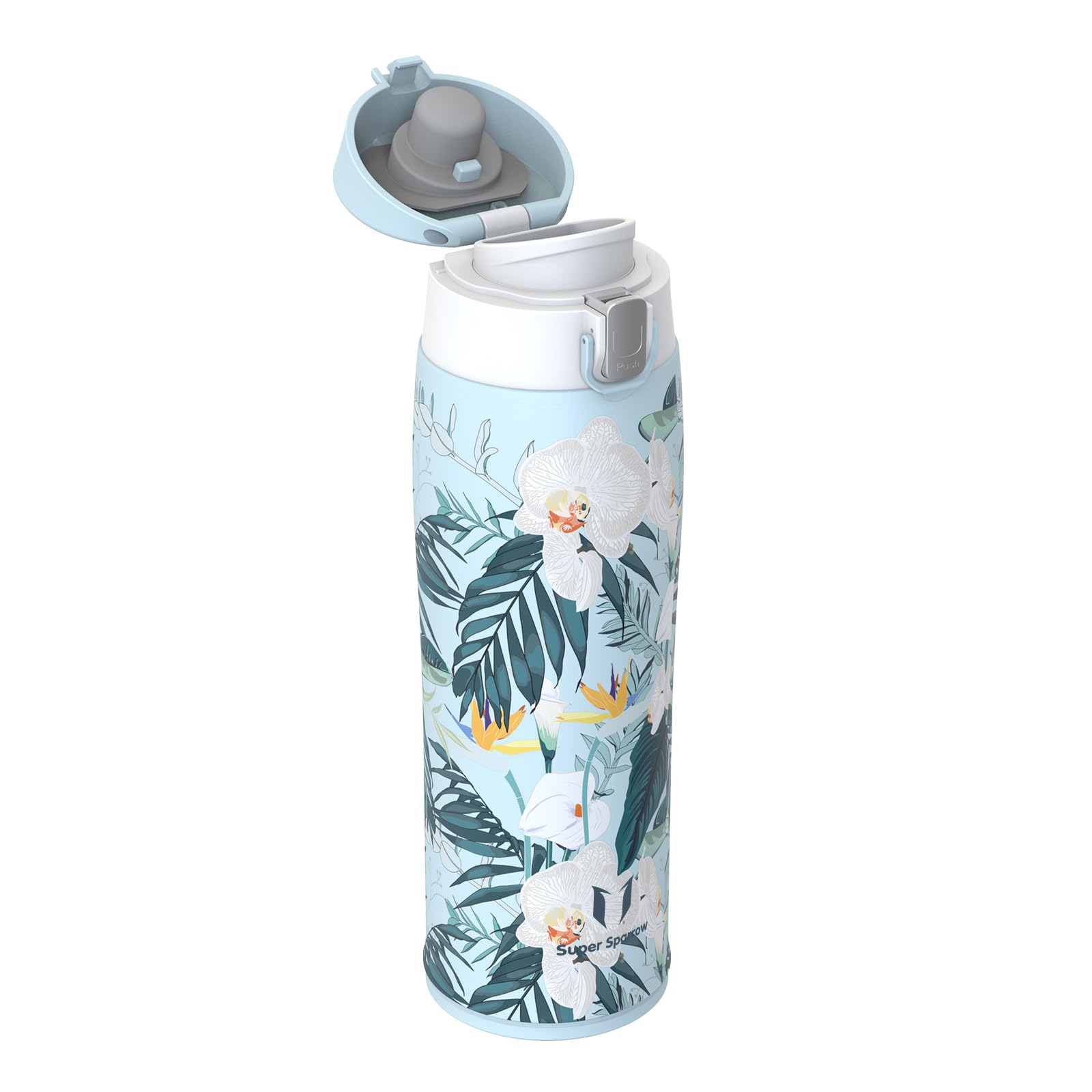 Super Sparrow Insulated Water Bottle - Travel Mug - 500ml, 750ml，950ml - Stainless Steel Water Bottles - BPA Free - Leakproof Metal Bottles - Includes 2 Lids, Straw Lid & Spout Lid — view 30