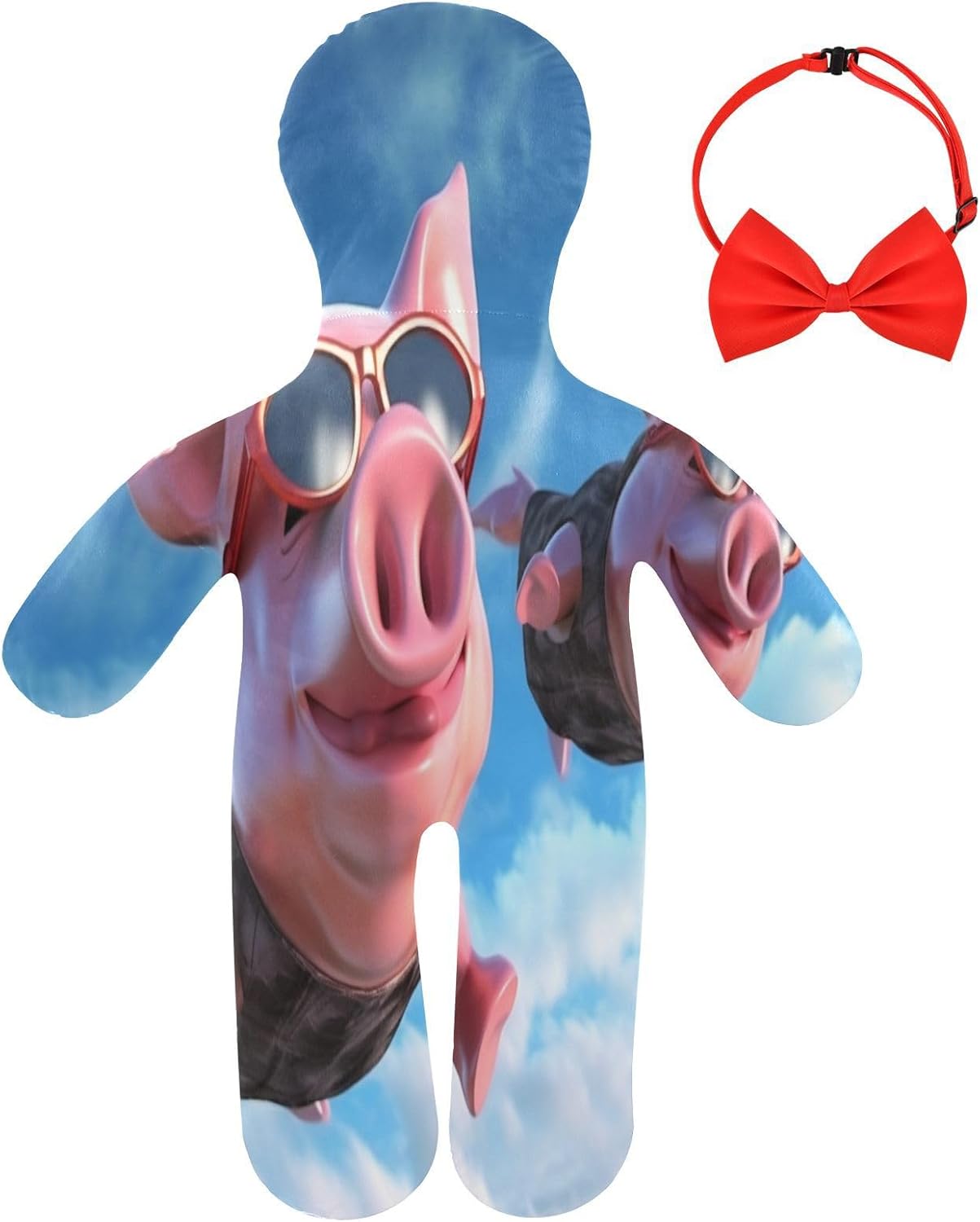 Pig Fly in The Sky Human-Shaped Pillow Soft Body Pillows Washable Velvet Pillows for Anxiety Relief Sleeping Cuddling & Support