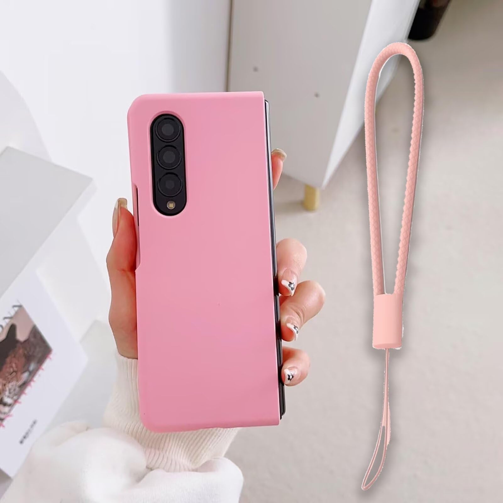 for Samsung Galaxy Z Fold 5 Case Slim Liquid Silicone Soft Gel Rubber Shockproof Protective Case Simple Cover Compatible with Galaxy Z Fold 5 Hot Pink