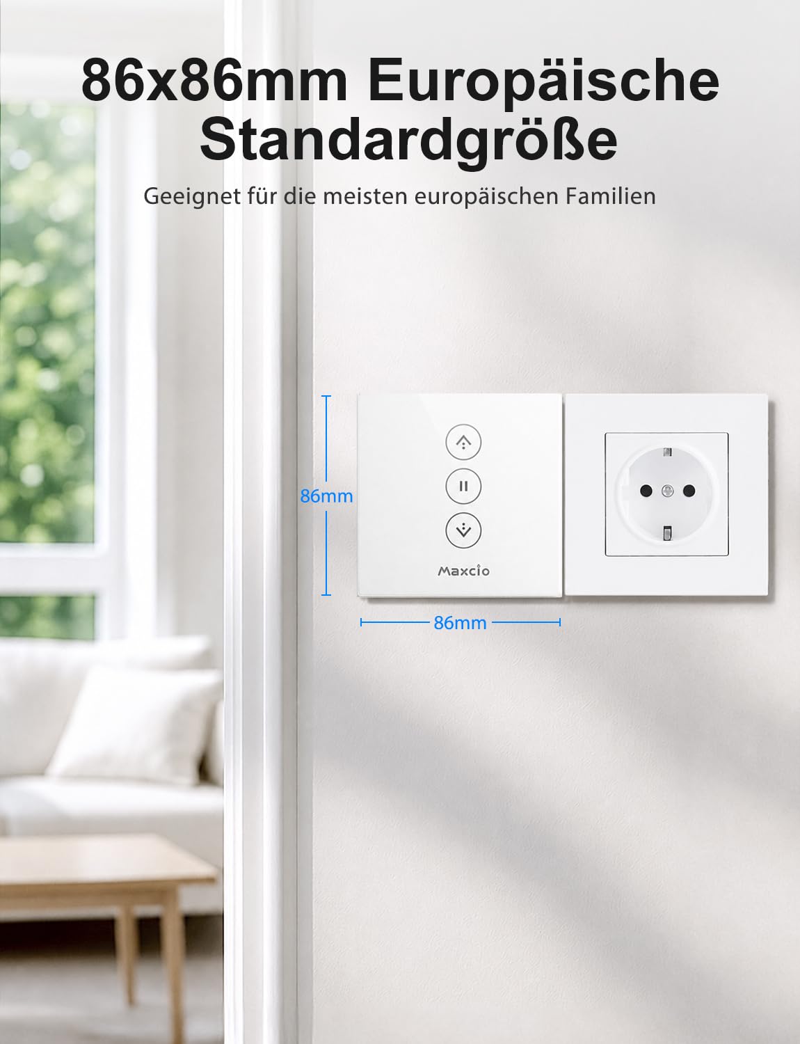 Maxcio WLAN Unterputz Rolladenschalter für Smart Home mit Sprachsteuerung
