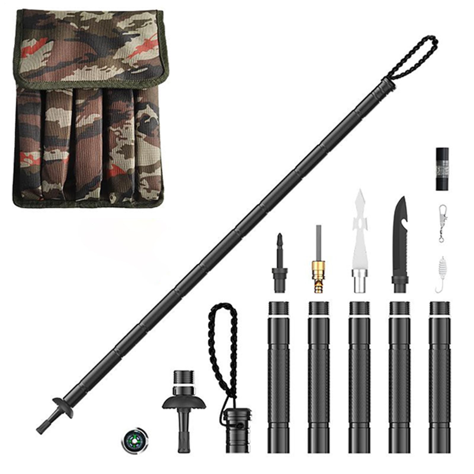 Bastones de Senderismo Postes Ajustables y Plegables para Caminar | Bastones Ergonómicos para Caminar para Trekking, Senderismo, Camping, Supervivencia, Aire Libre, Montaña, Viaje, Esquí