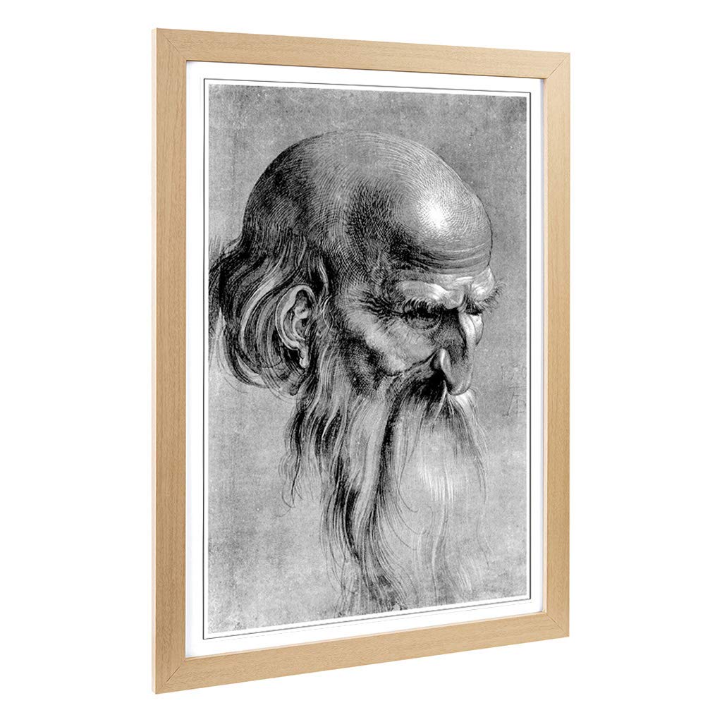 Big Box Art Framed Print of Albrecht Durer Head of an Apostle Design | Wall Art Picture | Home Decor for Kitchen, Living Room, Bedroom, Hallway, Oak, A2 / 24.5x18 Inch / 62x45cm
