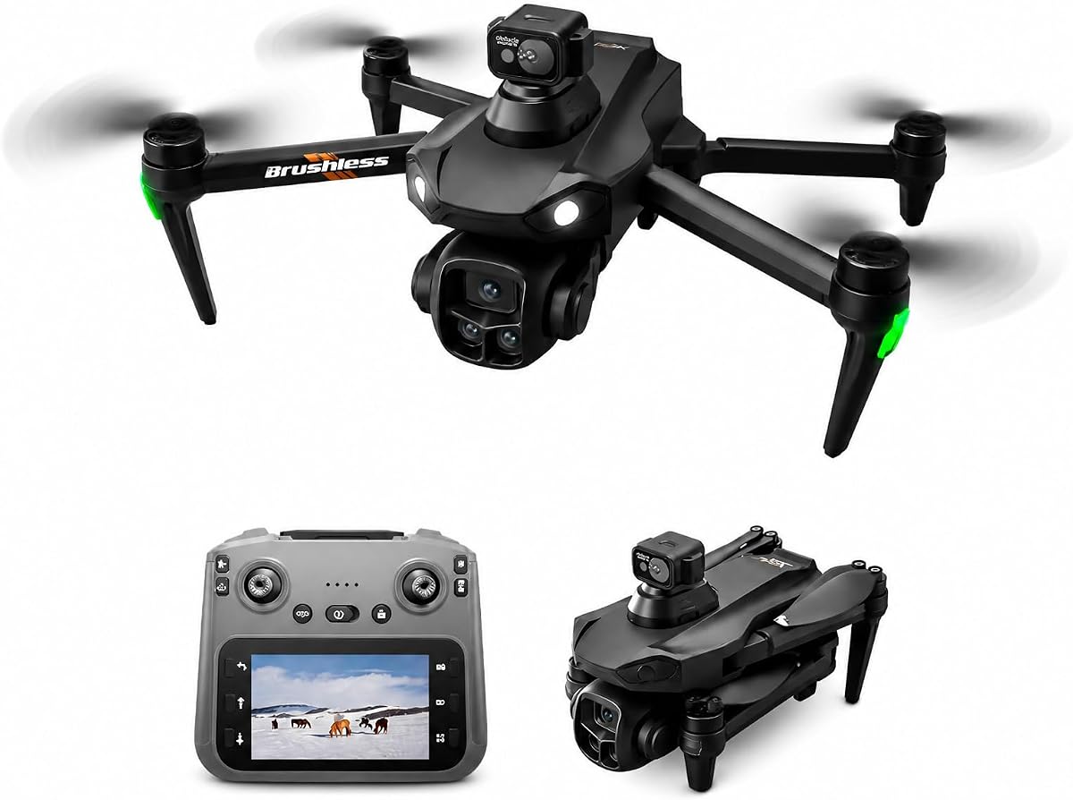 V916 GPS Drone with Camera for Adults 4K, RC Drones with 5 inch HD Screen | 60 Mins Flight Time, 3KM Control Range, 360° Obstacle Avoidance, Auto Return Follow Me, Foldable Quadcopter for Beginner Gift