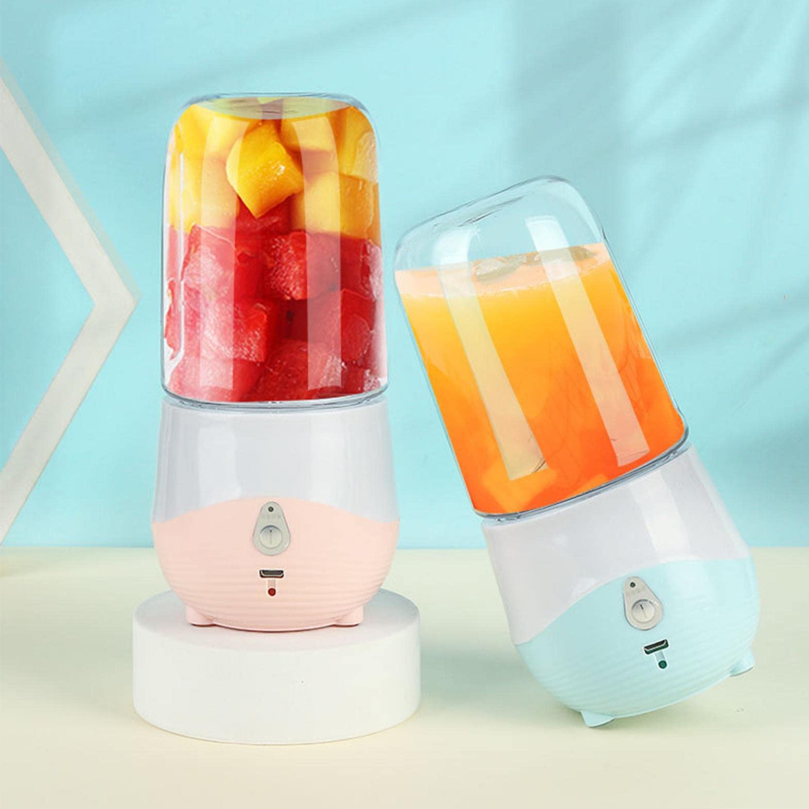 Crazypig Portable Blenders - Personal Fruit Juicer USB Rechargeable with 4 Blades, Blend-er for Shakes and Smoothies, Hand...