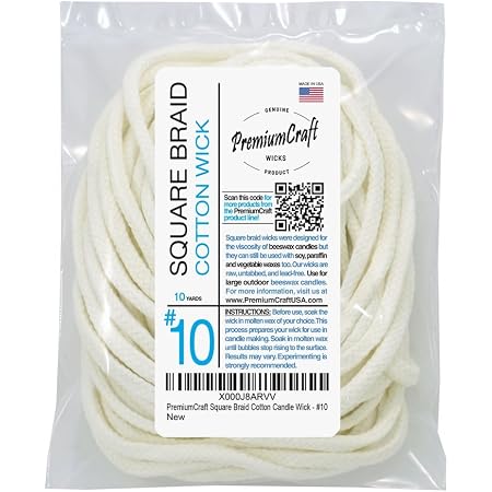 Amazon.com: PremiumCraft Square Braid Cotton Candle Wick - #8
