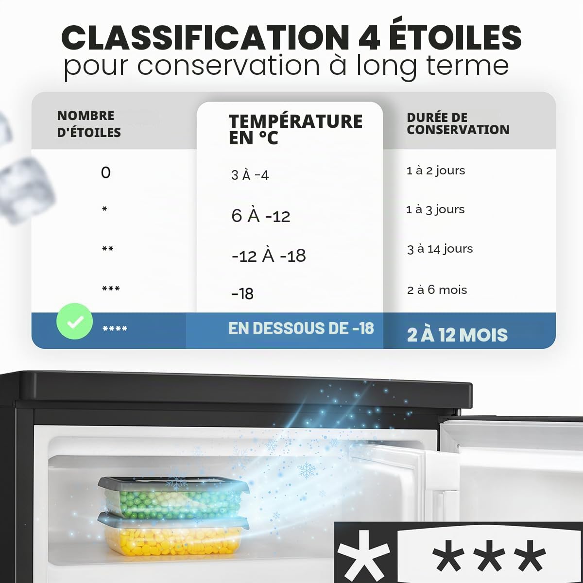 Bomann Réfrigérateur Congélateur Compact KS 7251, Silencieux, Noir