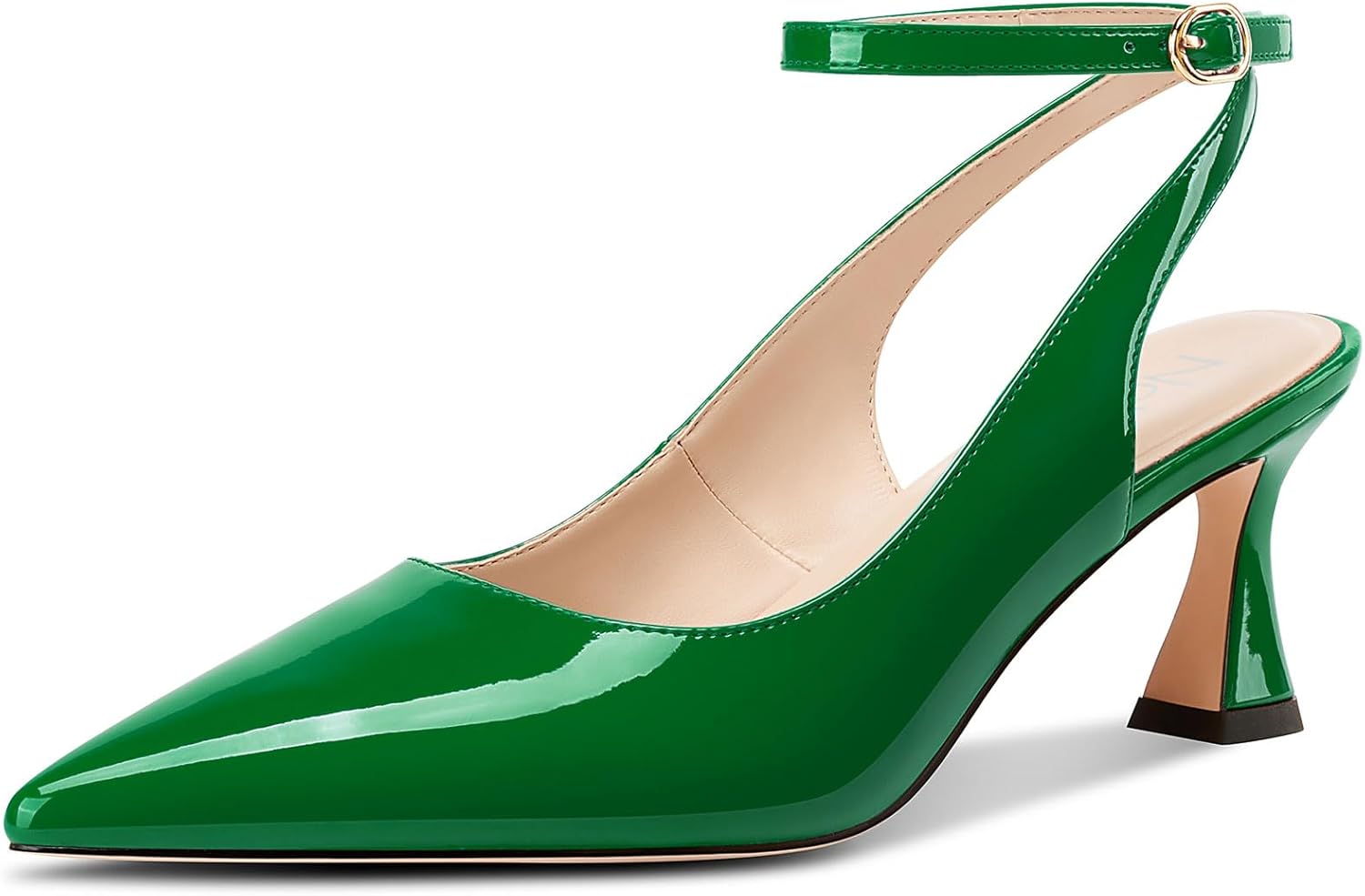 Sandali Donna NobleOnly Con Tacco 6cm - Punta Chiusa, Cinturino Alla Caviglia - Eleganti Per Cerimonia E Ufficio