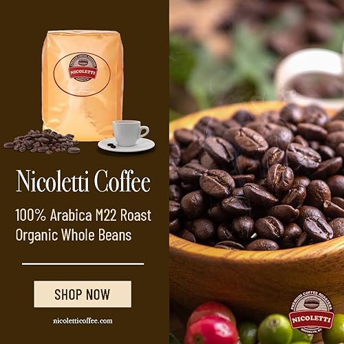 Miniatura 2 de Nicoletti Coffee Espresso (100% Arabica M22 asado) Granos enteros orgánicos de 2 libras