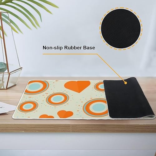 Miniatura 3 de Vintage Hearts Dots Mouse Pad Large Gaming Desk Mat with Non- Slip Rubber Base Smooth Face Mouse Pad for Men Computer Mats Nursing School Supplies