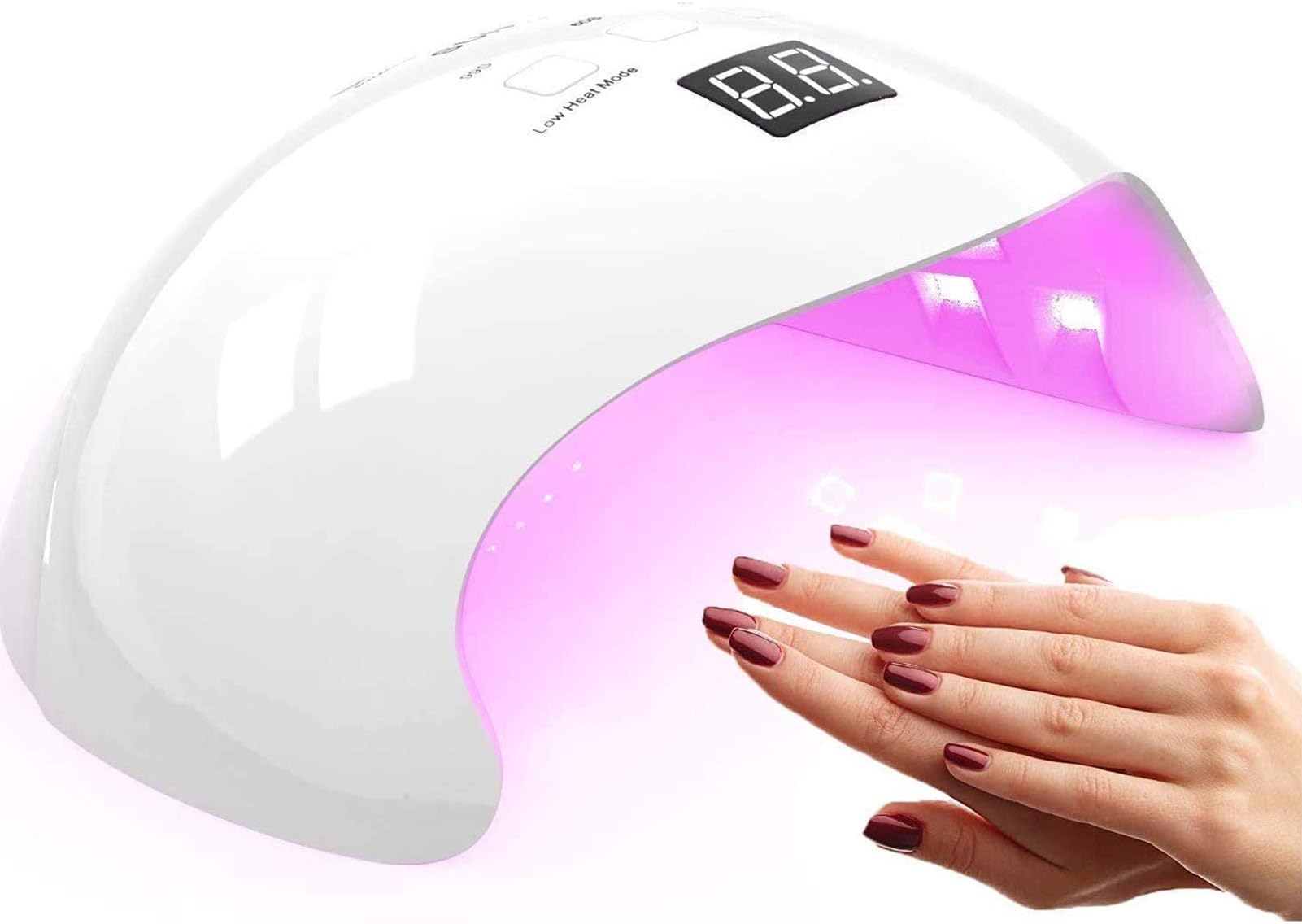 Nail Light, LED Nail Lamps 48W 21 Dual Light Source UV+LEDs, Auto-sensing with 3 Timer Setting 30/60/99S, Professional Nail Lamp UV LED Nail Light Lamp for Home Gel Manicures/Professional Use