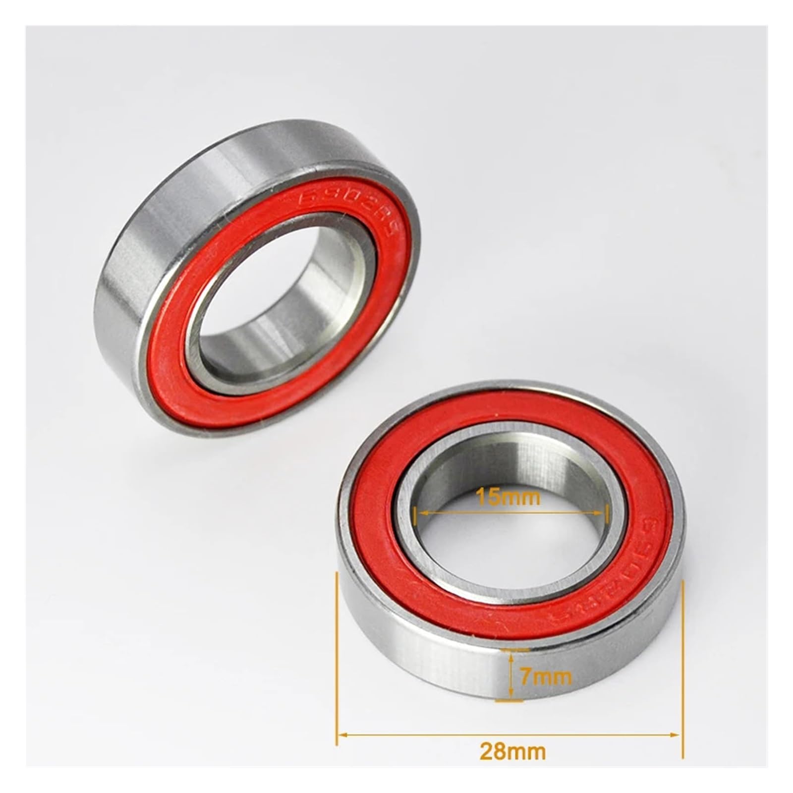 Lot de 2 roulements Hybrides en céramique 6800 6802 6805 6806 6901 6902 2RS MR24377 15267 17287 18307 15 24 25 30 mm for roulements de vélo(6902 15x28x7mm)