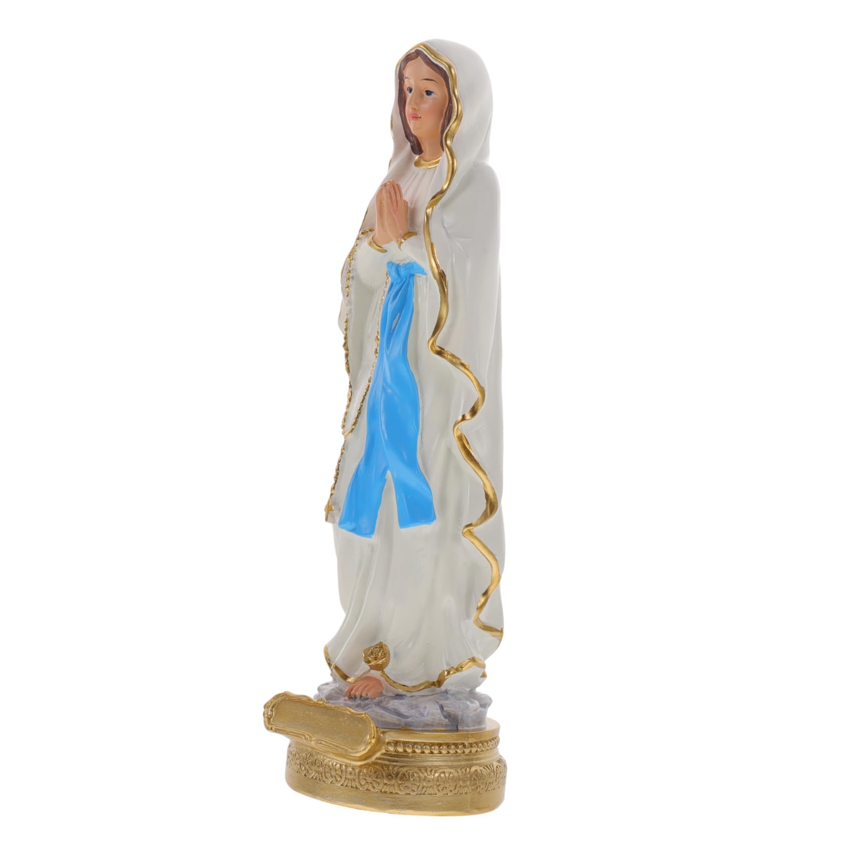 Katholische Marienstatue aus Weißem Kunstharz Dekorative Heiligenfigur für Innenraum und Fenster Spirituelle Deko für Christliche Wohnkultur