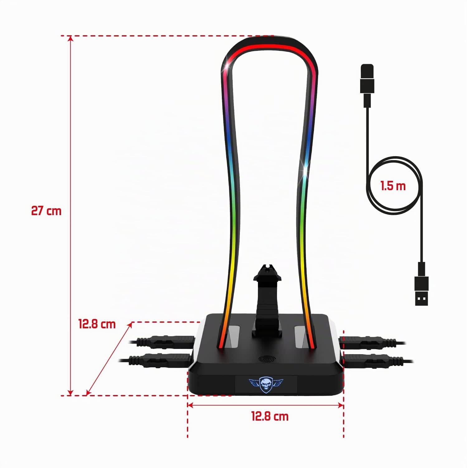 Spirit Of Gamer, Pack Casque + Support RGB, Casque Gaming Blanc Filaire RGB avec Micro, Compatible PS5, PS4, Xbox, Switch & PC, Porte Casque Gaming Multifonction 11 Effets Lumineux