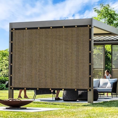 Artpuch Outdoor Pergola Shade Cover 7x9 FT Sun Shade Cloth with Grommets Mocha Commercial Grade Patio Privacy Screen Shade Canopy (Customized Available) GN09