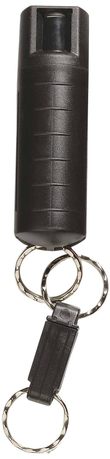 SABRE RED Pepper Spray – Police Strength - Compact, Black Case & Quick Release Key Ring (Max Protection - 25 shots, up to 5x’s more)