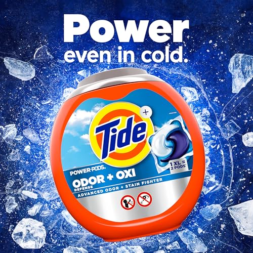 Image of Tide Odor Defense + Oxi Laundry Detergent Pacs, Original Scent, 18 Count, Advanced Odor + Stain Fighter, laudry soap washing detergent pacs