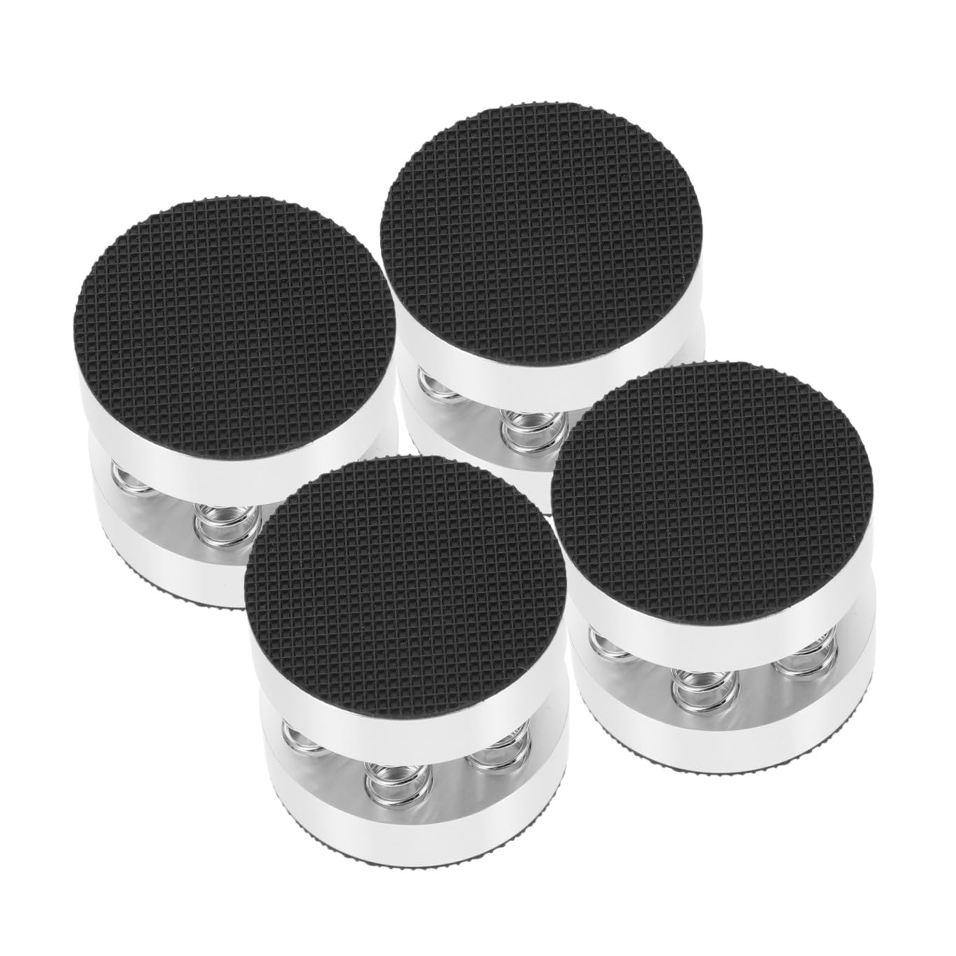 SHINEOFI 4 Pezzi Piedini a Molla per Altoparlanti Antivibrazione in Lega di Alluminio e Gomma, Supporto Shockproof Elegante per Smart Speaker da Scrivania e Ktv