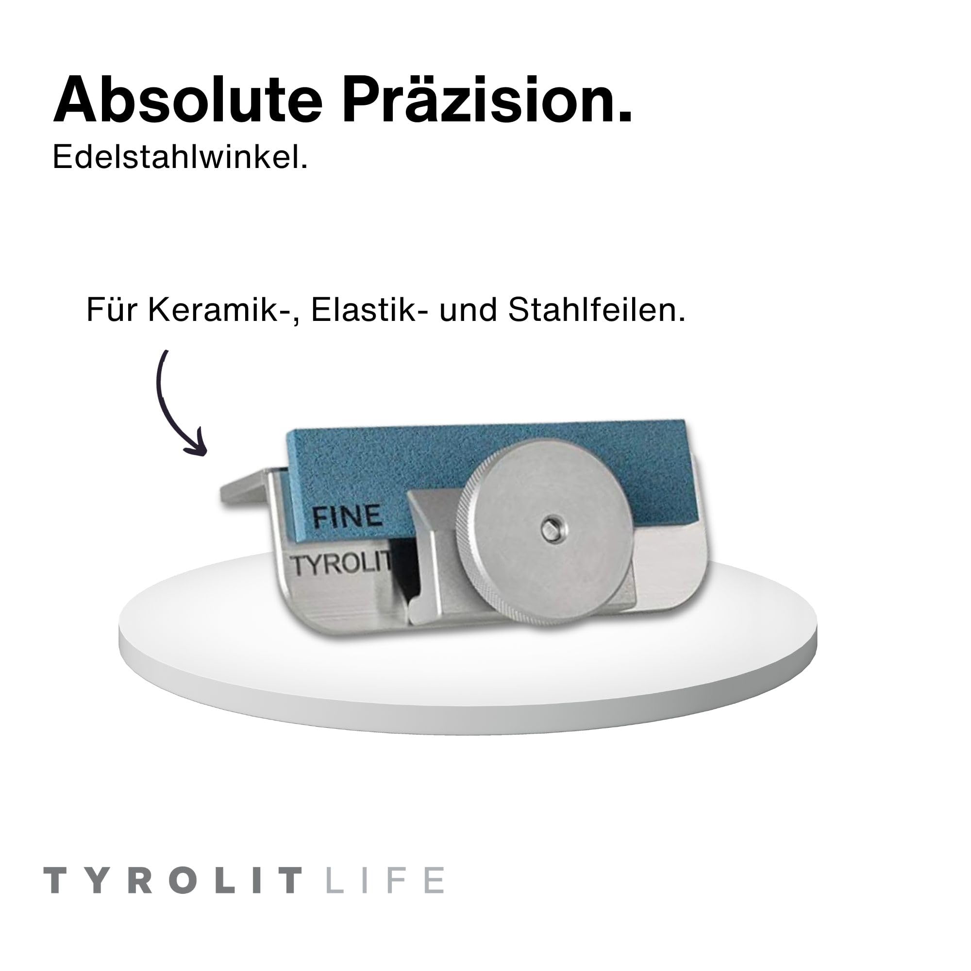 Tyrolit Life All in One - Set di levigatrici per sci e snowboard (88°), 10 pezzi, con angolo in acciaio inox (88 gradi) e diverse lime, per bordi di sci e snowboard