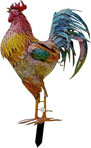 Miniatura 2 de MagicXflow Estaca de metal para jardín, arte de patio de pollo, decoración de estatua al aire libre, estacas de jardín de hierro, enchufe al suelo,