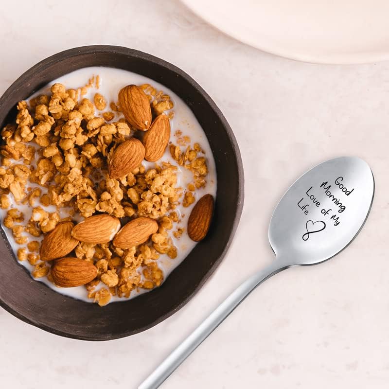 Miniatura 6 de Marido, novio, aniversario, regalos de cumpleaños, esposa, novia, buenos días, amor de mi vida, cuchara de helado para él y ella, regalos para el