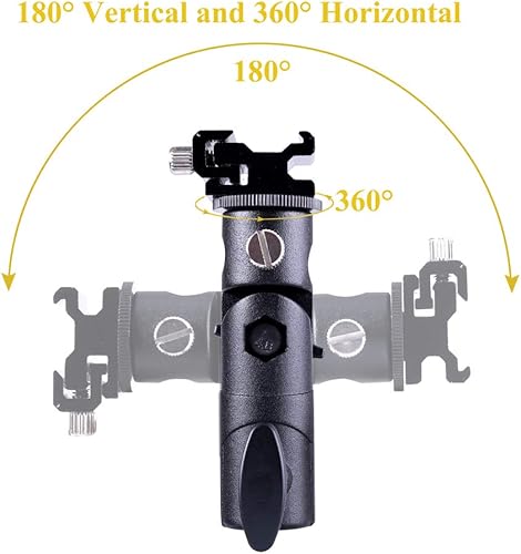 Miniatura 6 de FOTYRIG Soporte de flash para cámara Speedlite, soporte para sombrilla, soporte de zapato compatible con Nikon Pentax Olympus Nissin Metz y otros
