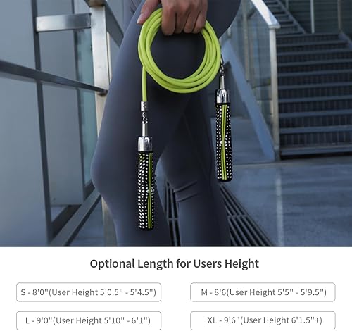 Vista 8 de HEREROPE - Cuerda de saltar con peso de 14 libras para velocidad, cardio, boxeo y entrenamiento, cuerda de saltar con rodamiento de bolas, agarre