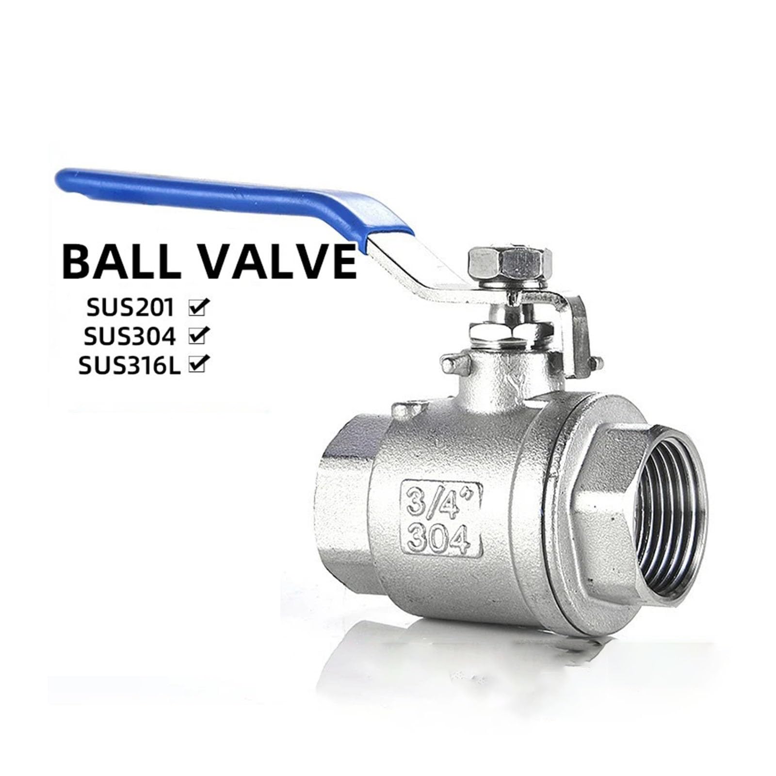 Válvula de bola de acero inoxidable 304 con cable interior de paso completo, interruptor de distribución de agua 4/6, rosca BSP(DN100,201material quality)