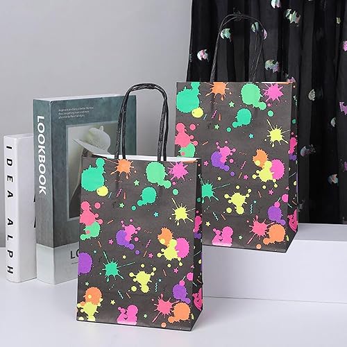 Miniatura 7 de BZHIABLE 20 bolsas de regalo que brillan en la oscuridad, suministros de fiesta que brillan en la oscuridad, fiestas temáticas de neón, decoraciones